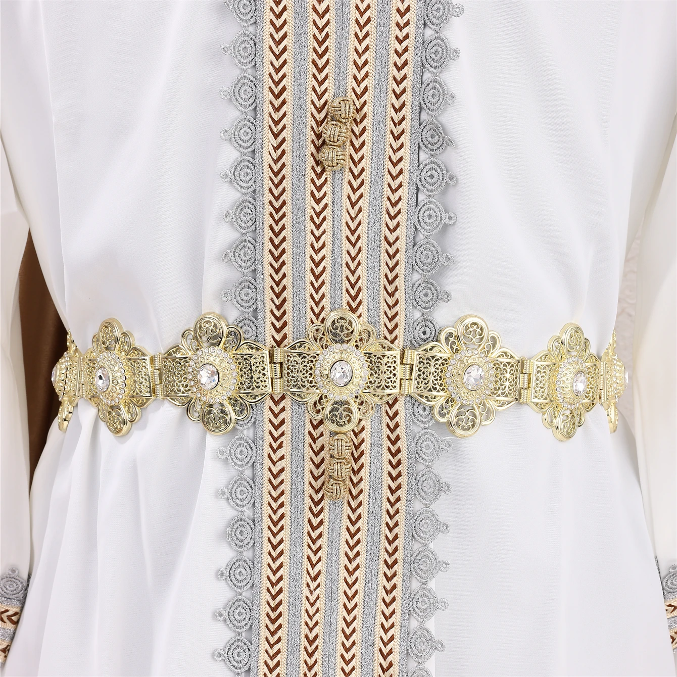 Moroccan Wedding Jewelry Robe Belt Flower Shape Design Crystal Bridal Party Gift Suitable For A Variety Of Venues Waist Chain