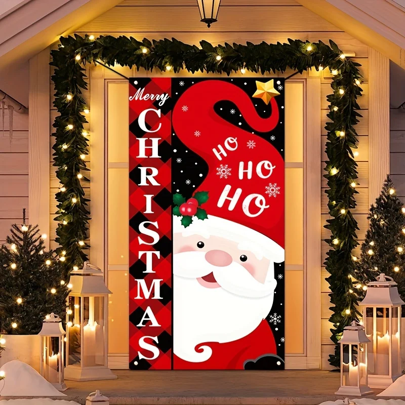 قطعة واحدة، زينة عيد الميلاد، لافتة خلفية لحفلة عيد الميلاد، زينة لافتة "عيد ميلاد سعيد"، زينة المهرجانات #3