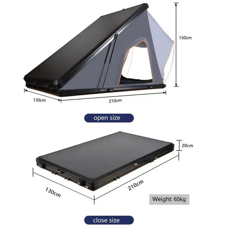 Sports-Style Universal Triangle Aluminum Cover Car Roof Tent Exterior Accessories