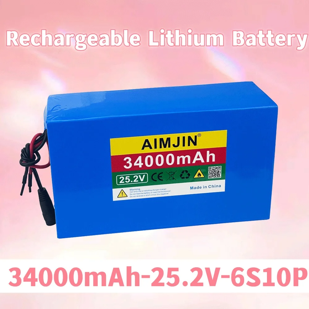 

34000mAh 6S10P 25.2V 18650 Lithium Batterie Pack Protection Rechargeable battery + Chargeur