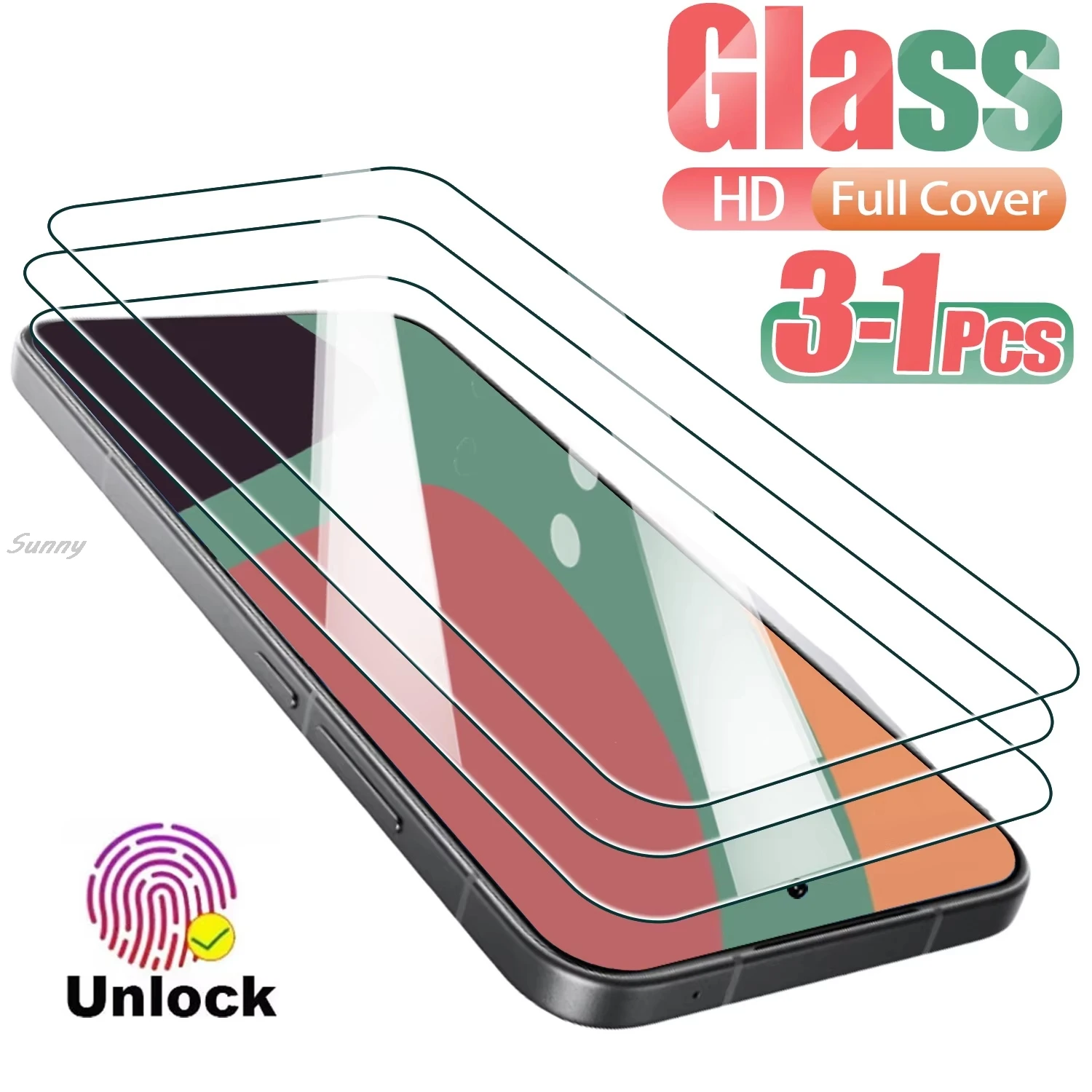 Tempered Glass Screen Protector For Samsung S25 Ultra Edge S26 Ultra S23 S24 Plus S22 HD Full Cover Fingerprint Unlocking Film