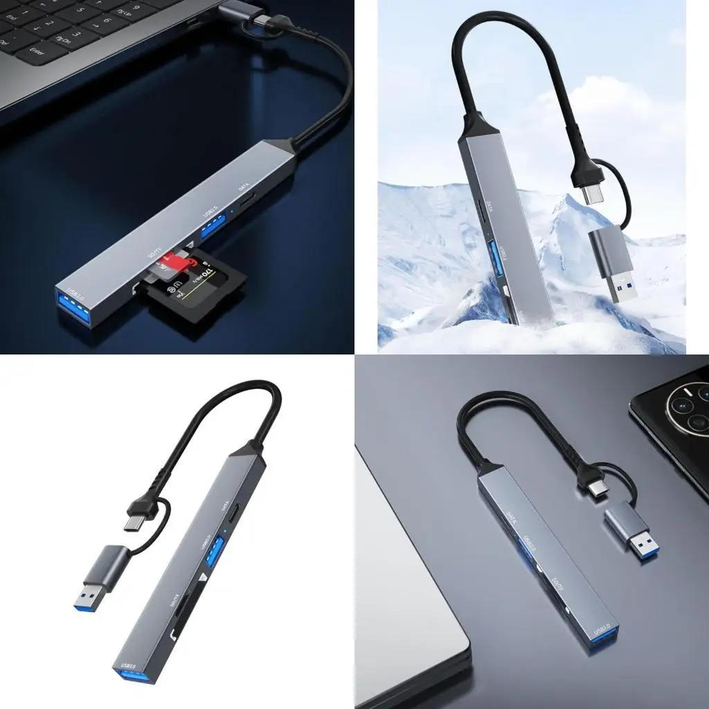 

652F Портативный USB-концентратор C с несколькими портами для дома и офиса, работы и развлечений