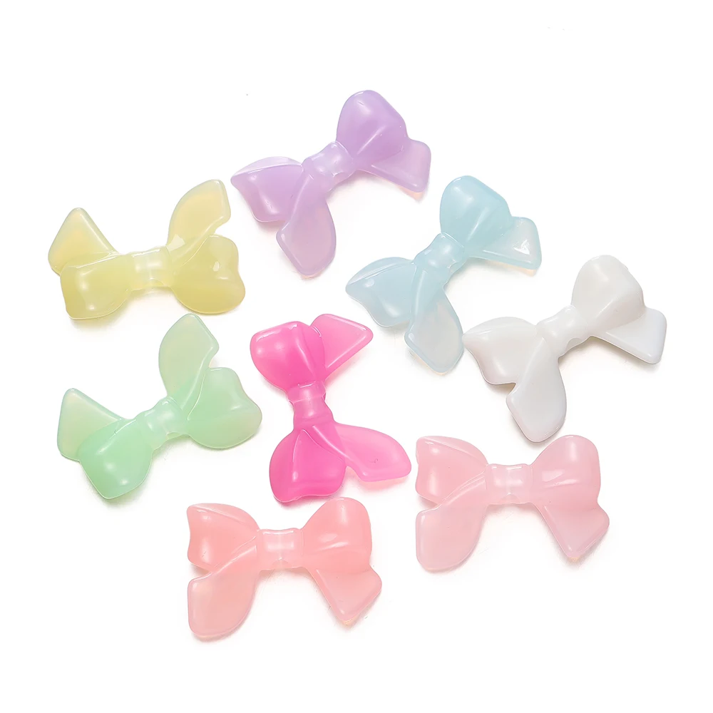 

5/10Pcs 24x32.5mm Acrylic Jelly Bow Beads Spacer Beads Earrings Making Charm Pendants for Necklace Jewelry Making Accessories