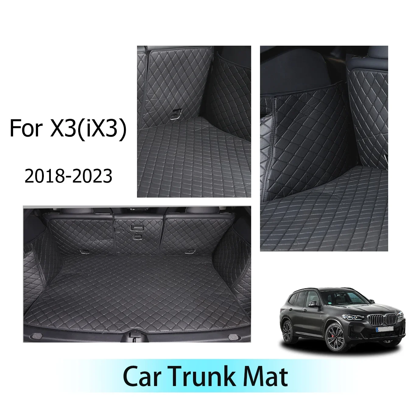 

Car Trunk Mat For X3(iX3) For 2018-2023 Three Layer PU Leather Trunk Protection Car Accessories Auto Interior Decoration