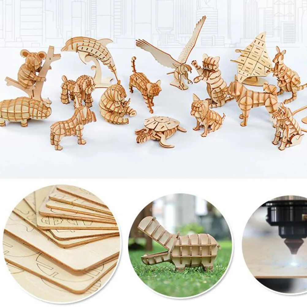 

Wooden 3D Rabbit Puzzle Creative DIY Educational Gift Improve Hand-Eye Coordination for Children Kids Handmade Puzzle