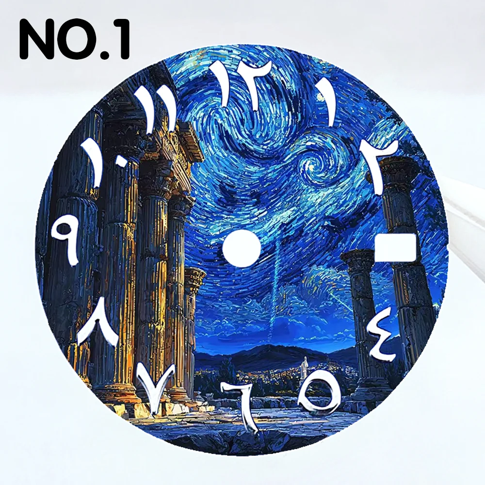 28.5 مللي متر الطلب NH35 ساعة الطلب تقويم واحد الاتصال الهاتفي العربية يناسب NH35/NH36 ساعة يد تعمل بالحركة أجزاء استبدال أجزاء بطلب مخصص