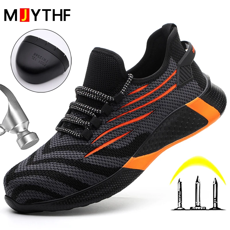 Large Size 49 50 Safety Shoes For Men Women Work Shoes Anti-smash Anti Puncture Protective Shoes Steel Toe Sneakers Men Shoes