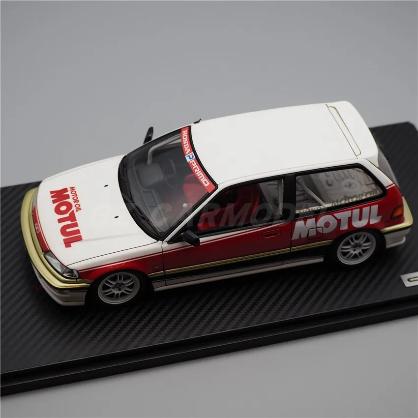IG 1:18 CIVIC EF9 SiR Bianco/Rosso IG3123 JDM Simulazione Edizione Limitata Resina Metallo Statico Modello di Auto Giocattolo Regalo
