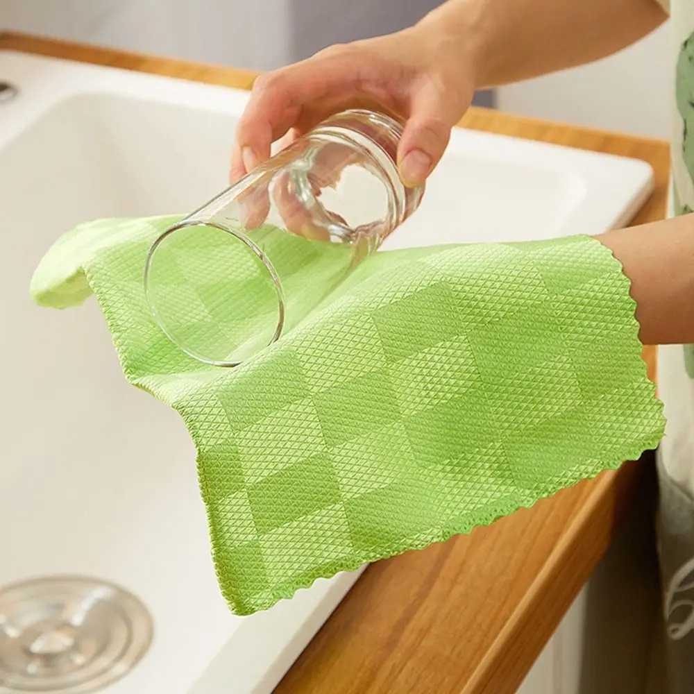 1/3PCS Leaving No Traces Fish Scale Wipe Rags Housework Kitchen Degreasing Scouring Pad Color Random Glass Cleaning