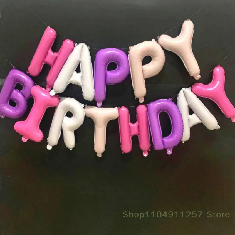 

13 Pcs Happy Birthday Balloon Foil Letter Ballons Baby Shower Kids Birthday Party Decoration Adult Banner Globos