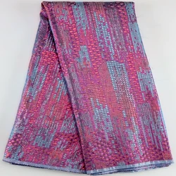 Vendita calda broccato Jacquard Tulle pizzo tessuto di pizzo francese tessuto di pizzo a rete nigeriano africano di alta qualità per abito da festa