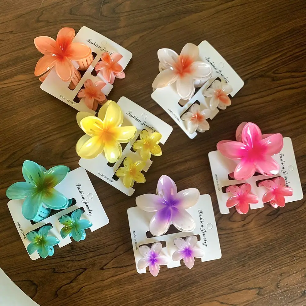 

3PCS Hair Clips Egg Flowers Beach Claws Bohemian Hairpin Hair Accessories Vacation Hair Clip Versatile Ponytail Hair Pins Clips