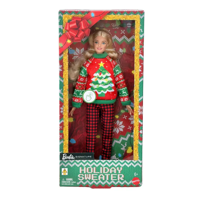 Genuine Stock Barbie Signature 2026 Barbie Doll Ugly Christmas Sweater Holiday Collectible Perfect Gift For Adult Collectors