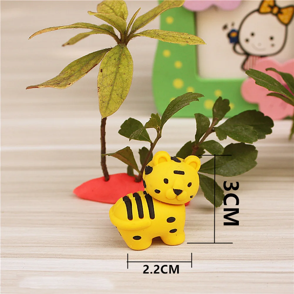 

20Pcs Cute Animal Pencil Eraser Collection Colorful Glossy Cartoon Designs School Study Essentials Pencil Eraser