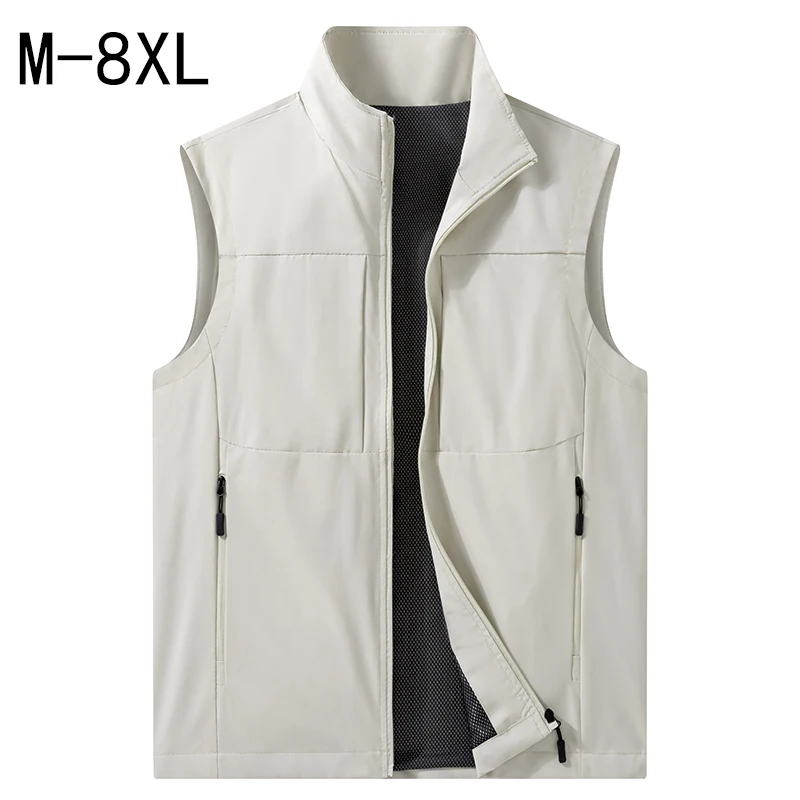 New Men Spring Vest Outdoor Tactical Men's Sleeveless Waistcoat Multiple Pockets Plus Size Male Fishing Vest Outwear