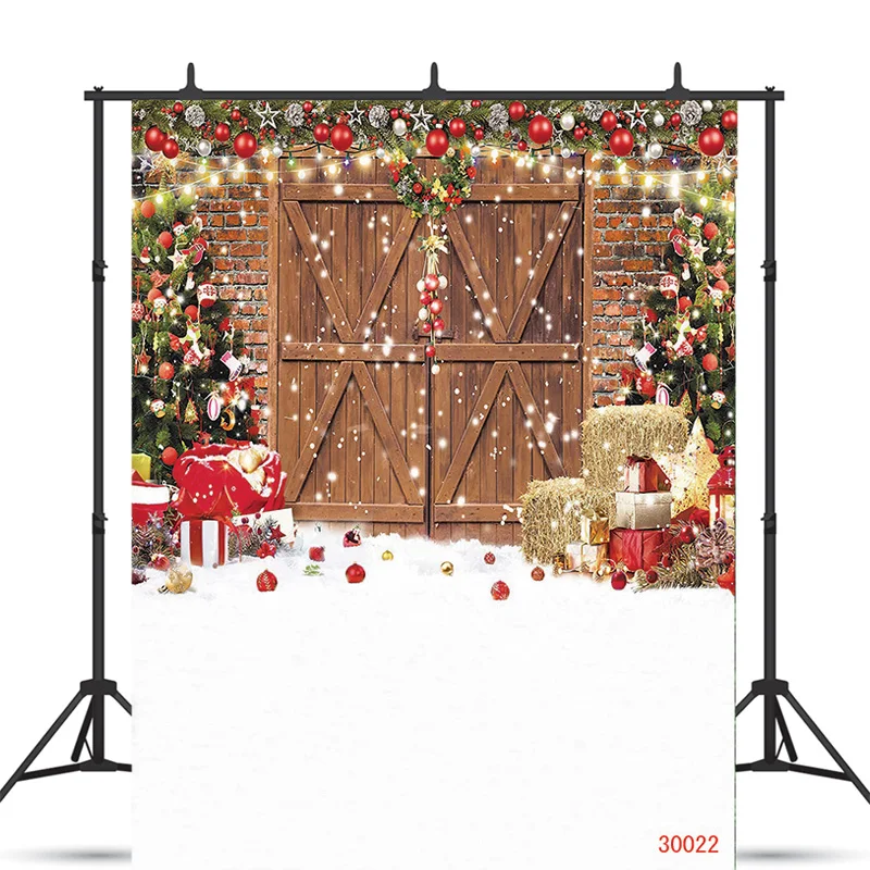 Vinyl Custom Christmas Tree Photography Backdrop Snow Gift Party Decor Kids Banner Background Holiday Photo Studio Prop DN-01