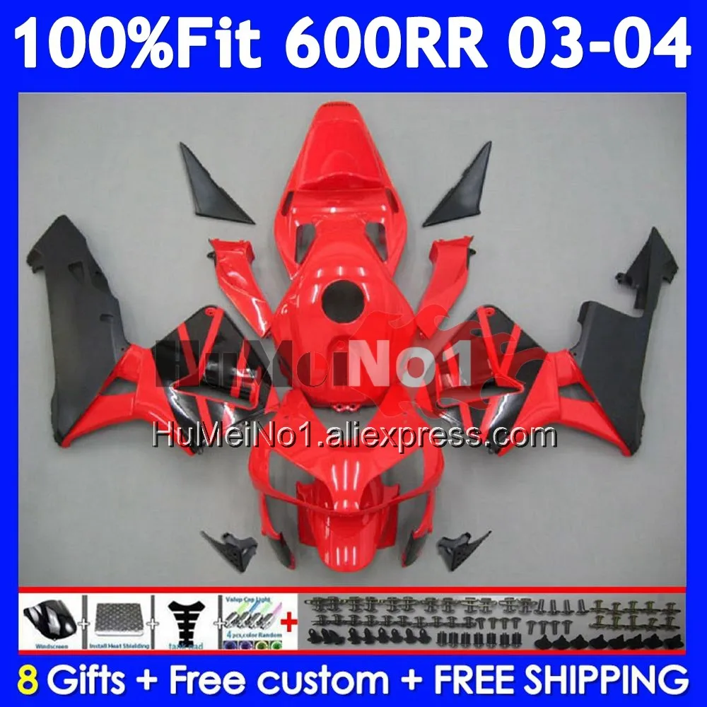 Injection For HONDA CBR600RR CBR 600RR 600F5 600CC 40No.2 CBR600F5 CBR Factory red 600 CC CBR600 RR F5 2003 2004 03 04 Fairing