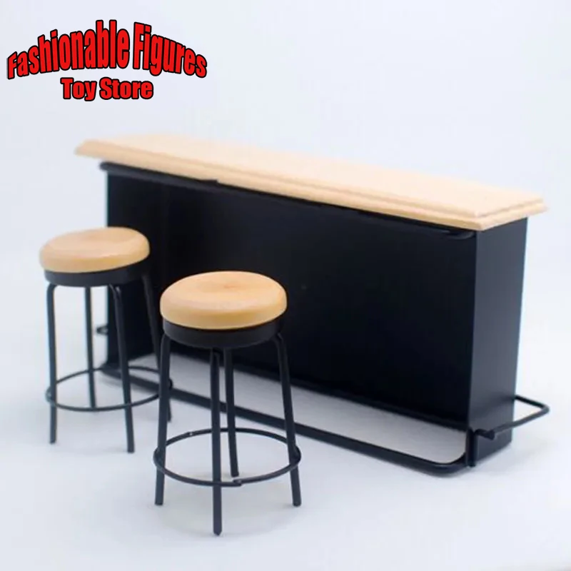 

1/12 Scale Bar Table Chair Mini Classroom Dining Furniture Dollhouse Scene Accessories Model For 6Inches Action Figure Body