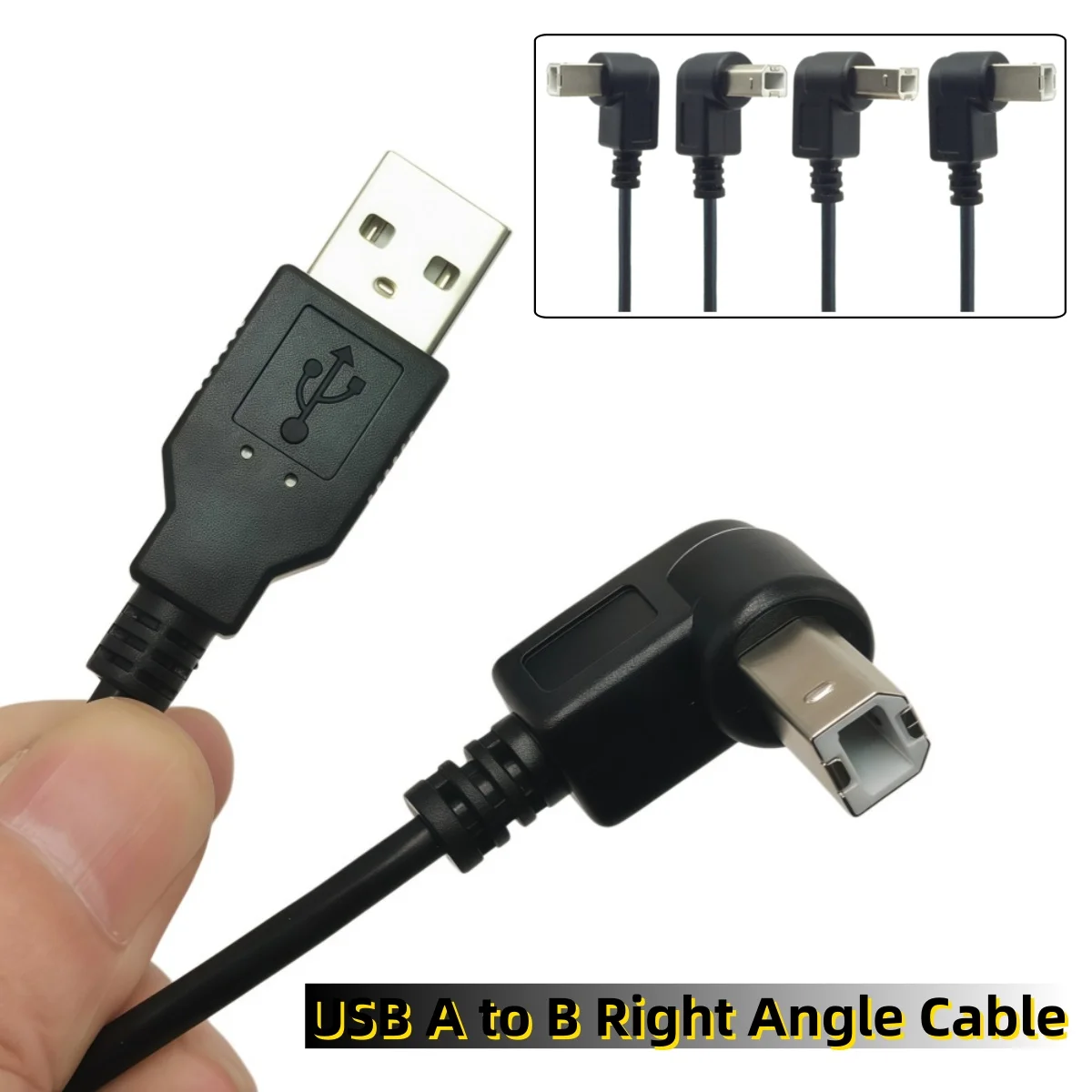 5FT Type A Male To Type B Male 90 Degree Up & Down & Left & Right Angled USB 2.0 Printer Scanner Cable 150cm