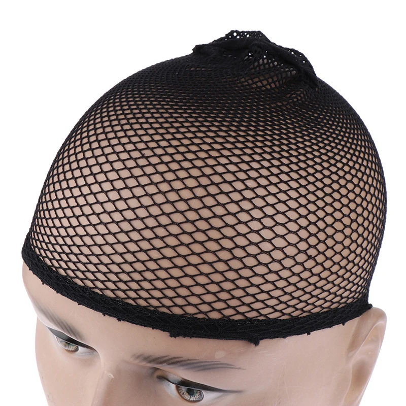 Berretto a cupola in rete nera Berretto in tessuto per capelli in spandex elasticizzato senza colla traspirante per realizzare parrucche