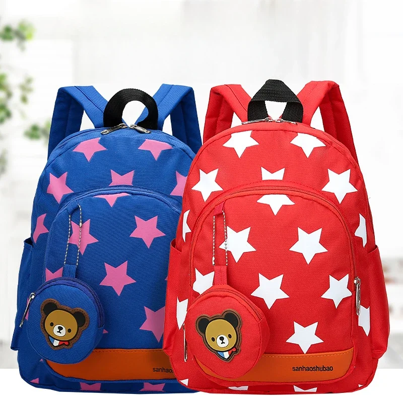 Star Cartoon Bag for Kids, Mochilas para criança, Mochila de jardim de infância para menina, Mochilas escolares para crianças