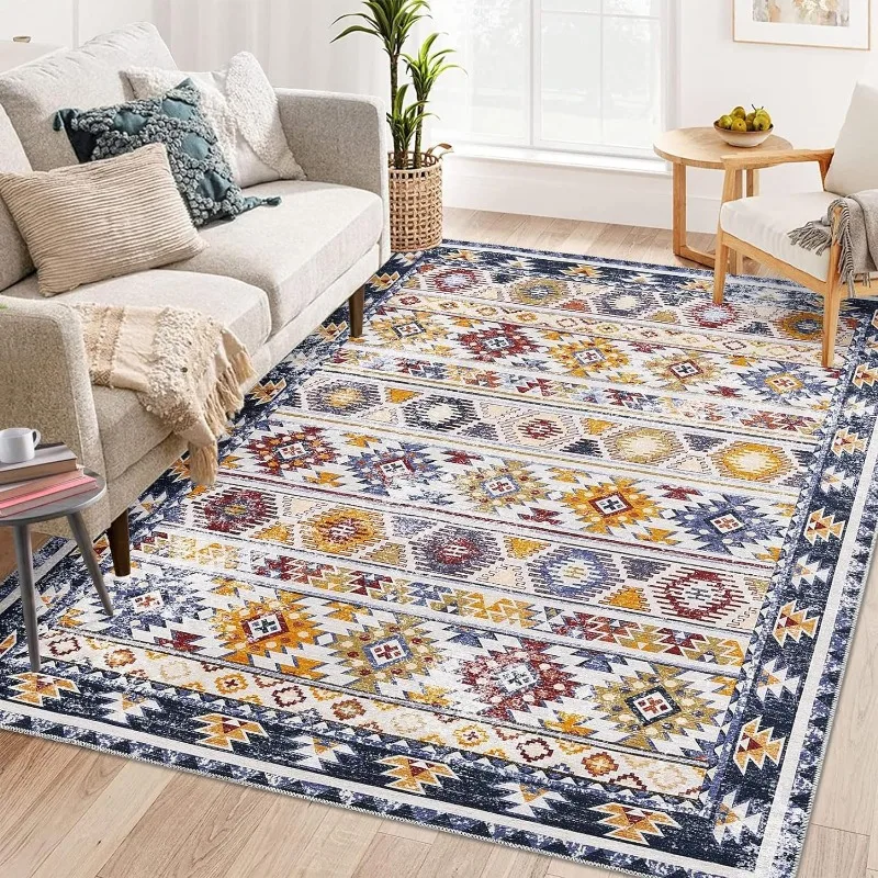 Retro Geometric Patterns Print Decorate Living Room Carpet Fashion Bedroom Plush Mat Large Area Coffee Table Rug Ковер Tapis 러그