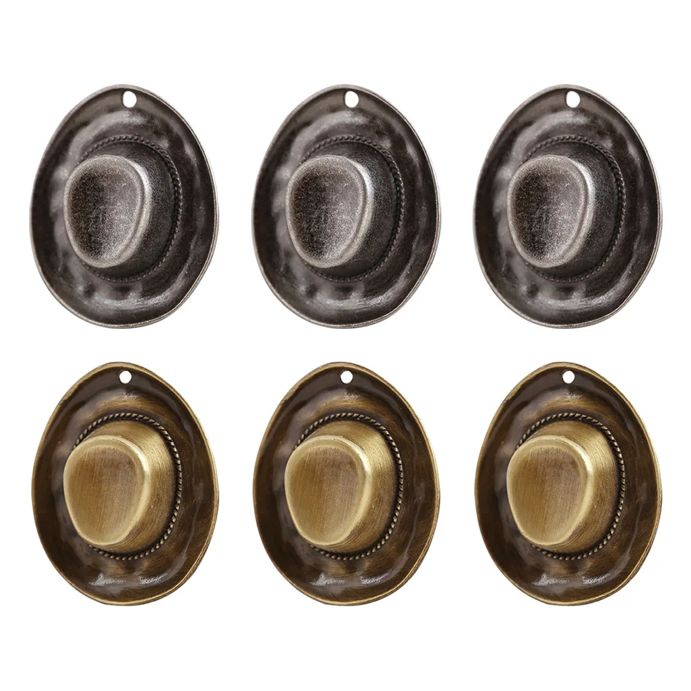 

6 Pcs Bronze Hat Pendant Charm Alloy Jewelry Making Pendants Necklace Making DIY Jewelry Components Accessories Retro Style