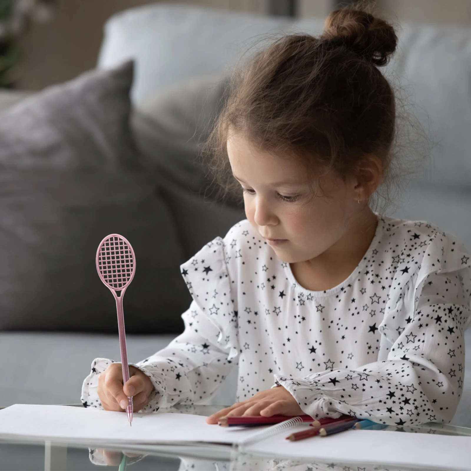 

10 Pcs Badminton Racket Pen Sport Themed Pens Handwriting Mixed Stationery for Girls Adorable Tennis Mechanical
