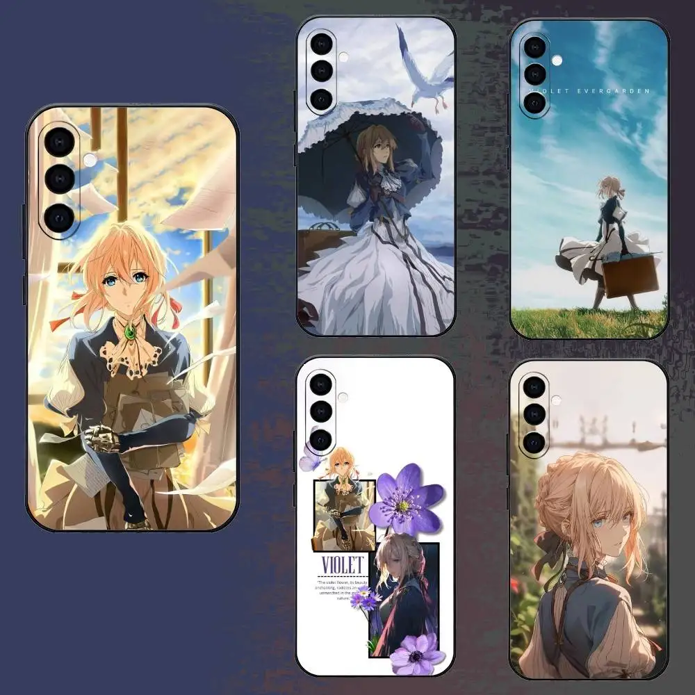 

V-Violet E-Evergarden Phone Case For Samsung Galaxy A73,A72,A71,A70,A52,A51 Others Soft Black Cover