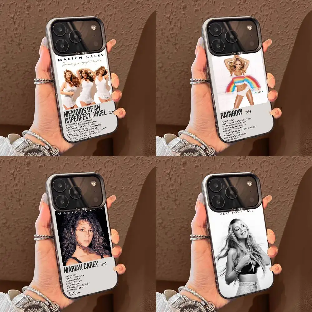 

M-Mariah C-Carey Album Rainbow Phone Case For iPhone 17,16,15,14,13,12,11,Pro,Max,Plus,E,Air,Mini Black Tpu Cover