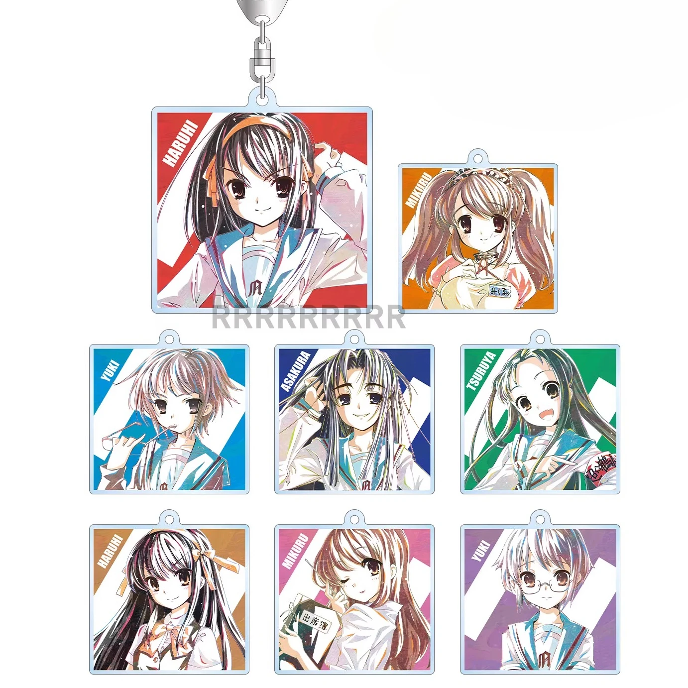 Spiel Nagato Yuki Asahina Mikuru Ryoko Asakura Ryouko Schlüsselanhänger Puppe Anime Acryl Schlüsselanhänger Anhänger als Geschenk