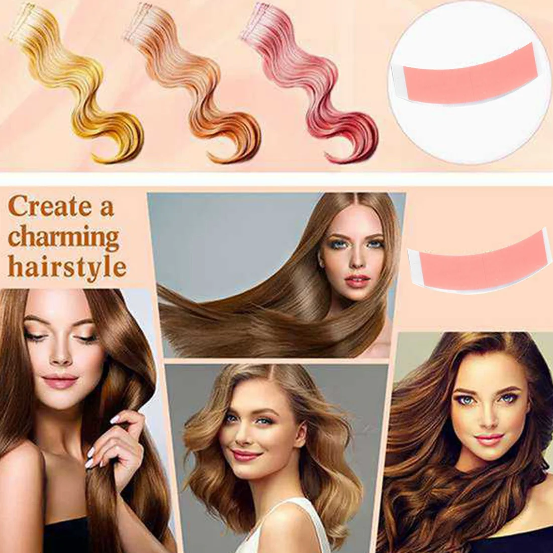 Duo-Tac-Bandes de Cheveux Rouges pour Perruque en Dentelle, Extension Adhésive, Double Bande Fendue, pour Toupets, Film, 36 Pièces/Sac