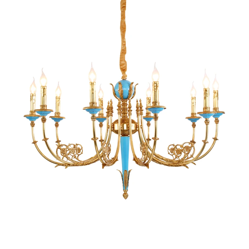 

DINGFAN Европейская гостиная интерьерная декоративная роскошная люстра-свеча, латунная подвеска