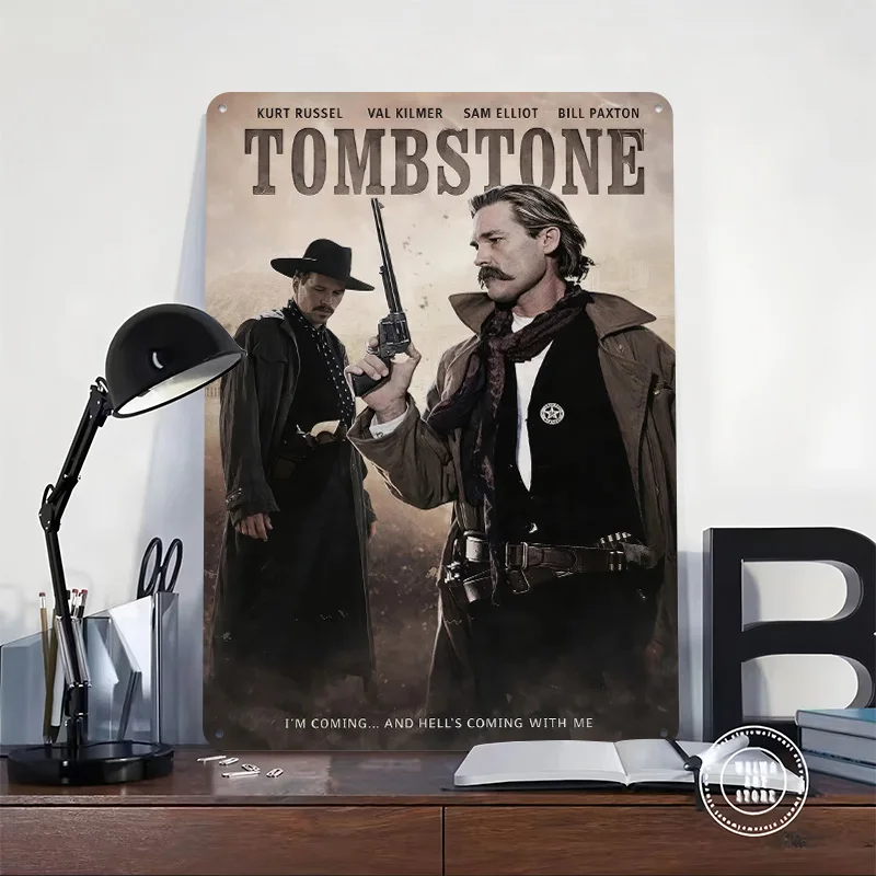 Tombstone Movie Poster Customized Vintage Metal Signs Wall Art Retro Tin Plaque for Home and Decoration Gaming Bar Accessories