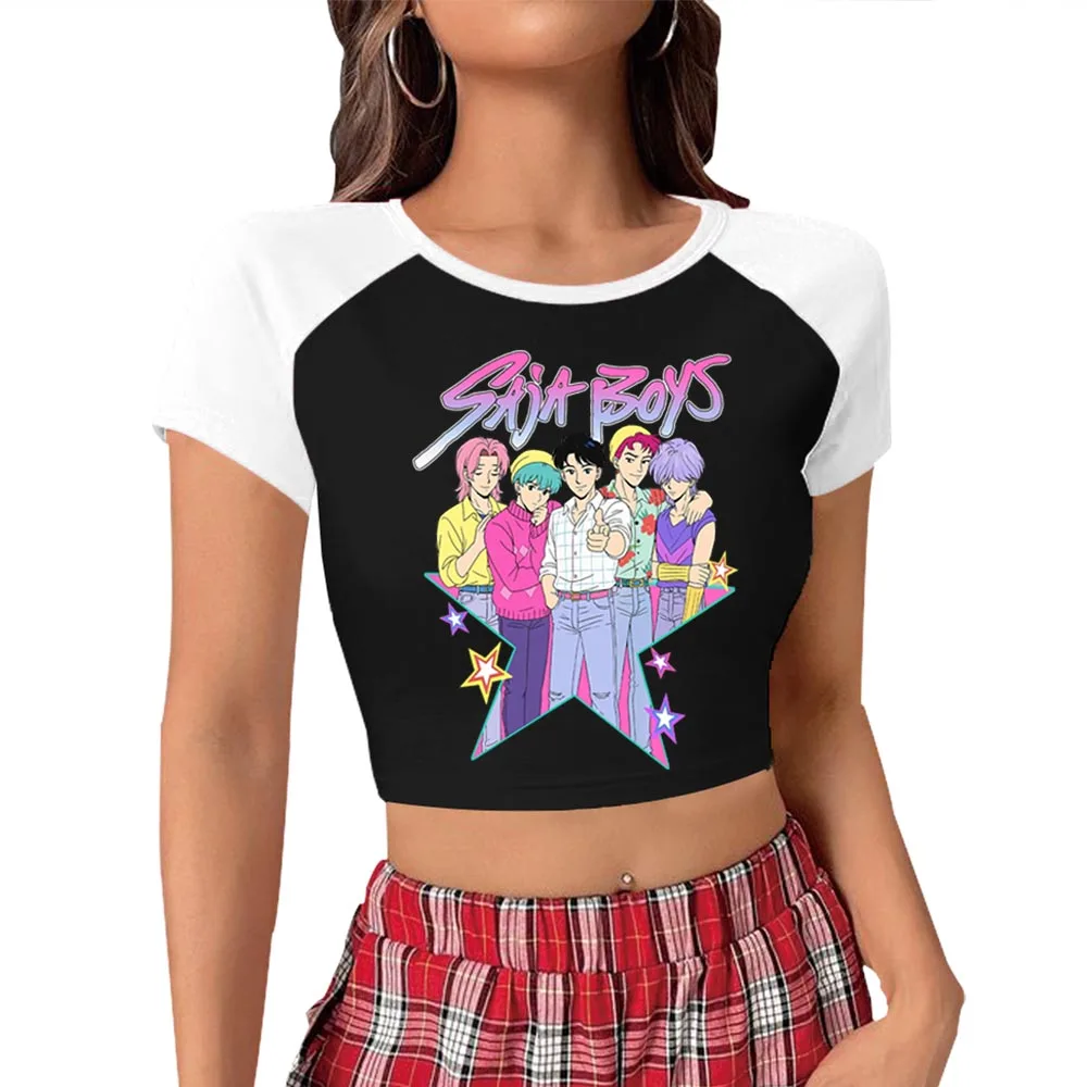 

Anime Kpop Demon Hunter Saja Boy Crop Tops T-Shirt Girls Fashion Women O-Neck Short Sleeve Gift