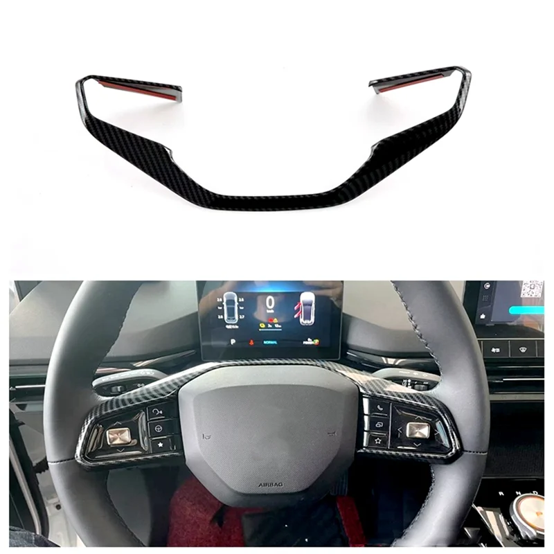 For MG 4 MG4 EV Mulan 2023 Car Steering Wheel Panel Cover Trim Decoration Accessories - ABS Carbon Fiber