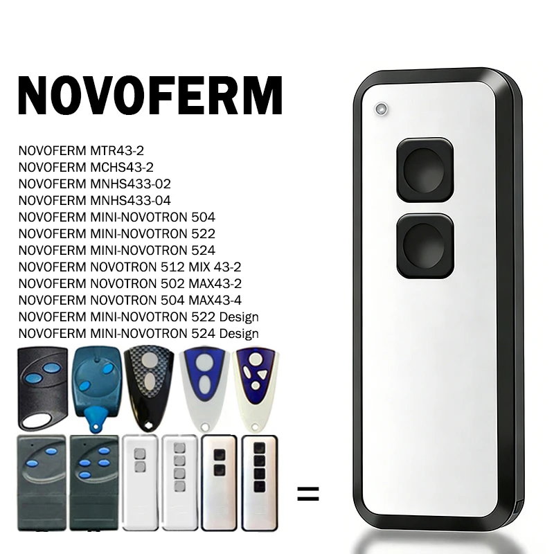 New NOVOFERM Remote Control MINI-NOVOTRON 522 524 NOVOTRON 502 MAX43-2 504 MAX43-4 512 MIX43-2 Garage Door Remote Control 433MHz