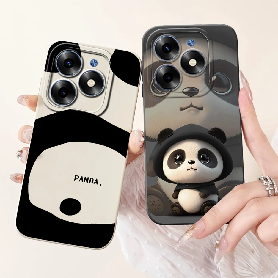 For Tecno Spark 20 Pro Case KJ6 Cute Panda Cartoon Cover Soft Silicone Case For Tecno Spark 20C Spark20 Pro Plus Back Cover Bags