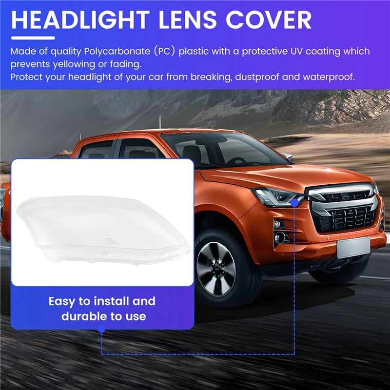 

Прочный для Isuzu D-Max Dmax 2012-2016 автомобильная фара, крышка объектива, прозрачный абажур, стекло, левый