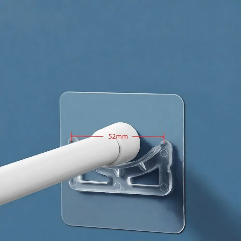 Punch Free Telescopic Pole Holder Adhesive Support Bracket Wall Mount For Curtain Rod Office Closet Home Organizer