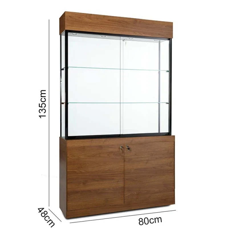 custom.Museum Glass Display Cases Panoramic Glasses Jewelry Display Cabinet Tower Jewellery Showcase With Adjustable L