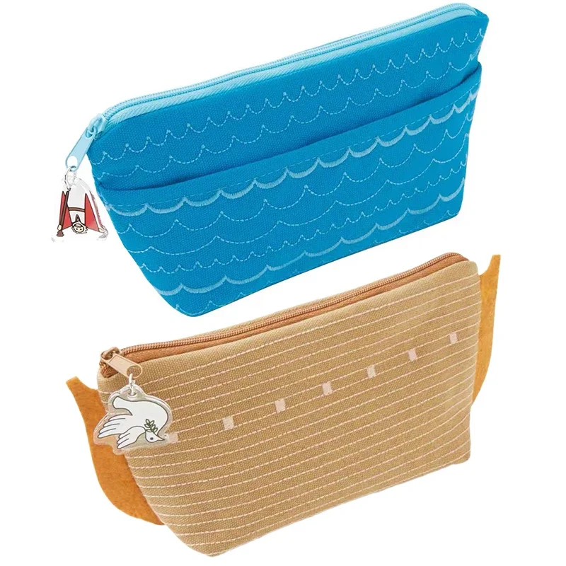 Cartoon Oceanic Big Size Portable Pencil Case; Spacious Cosmetic Bag with Cute Underwater Design