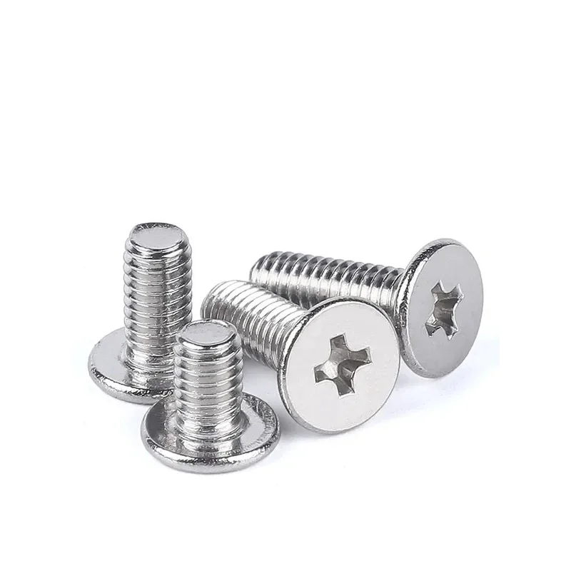 

M4 M5 304 Stainless Steel CM Series Ultra Thin Flat Head Machine Screws / Cross Recessed Wafer Head Screws for Electronics