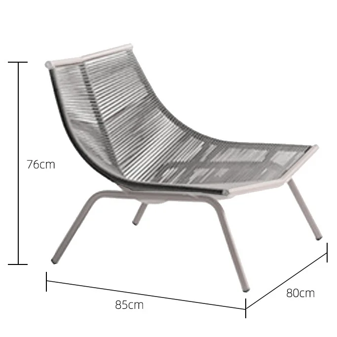 

Nordic Low Back Recliner Balcony Rope Leisure Outdoor Chair Lazy Sofa Courtyard Garden Chair