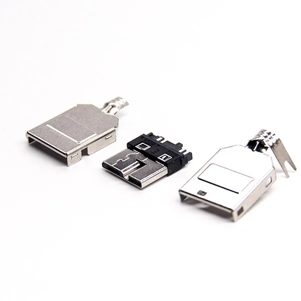 Micro USB 3.0 Male Plug Connector 9 Pin with Shell Bucket, SMT Type for USB 3.0 Data Cable DIY and PCB Board Repair