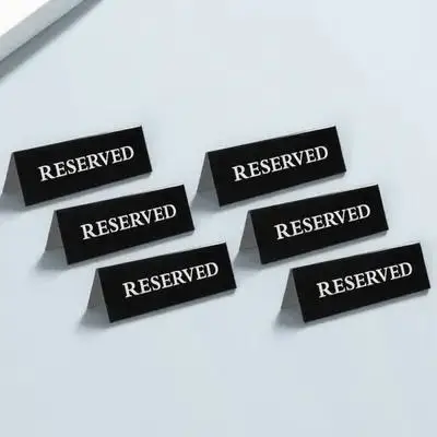 

Набор из 6 акриловых табличек «Зарезервировано» для столов, свадеб, вечеринок, ресторанов, экономия места, складные