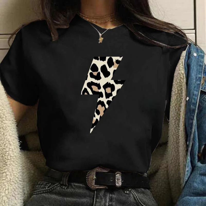 Cotton 100% Women\'s Geometric Pattern Printing A Generation of Fashion T-shirt Large Size White Clothes T-shirt Harajuku  Tops