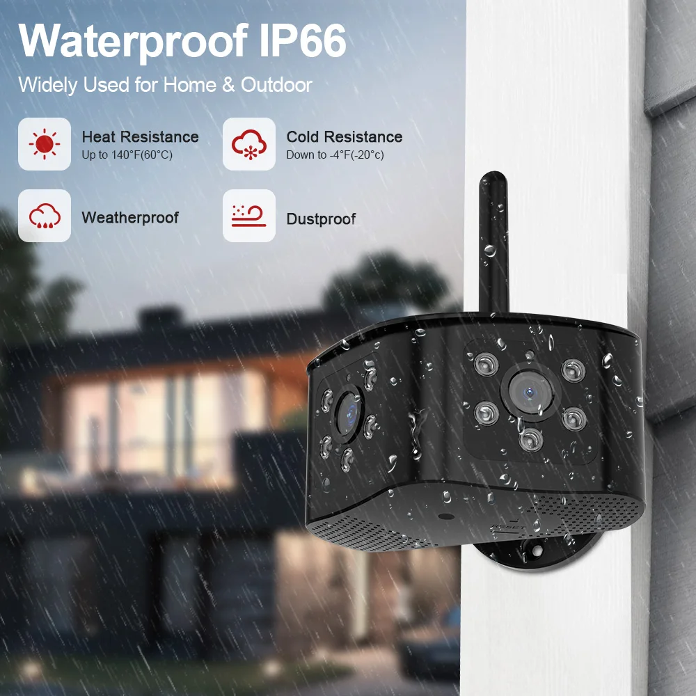 Anpviz HD 4K 8MP WIFI Dual Lens Panoramic Fixed Camera Outdoor 180° Wide Viewing Angle 6MP AI Human Detection Security Camera