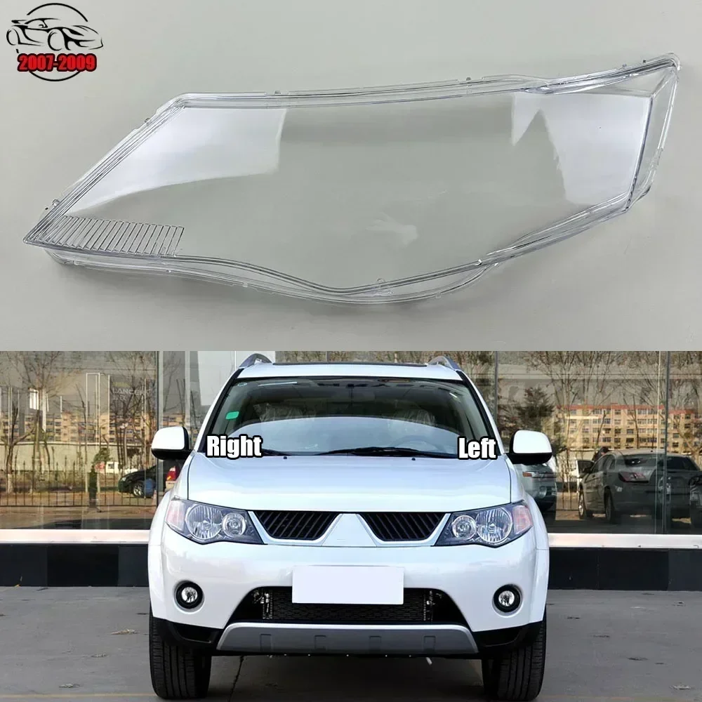 

For Mitsubishi Outlander EX 2007-2009 Lamp Shade Front Headlamp Cover Transparent Lampshade Headlight Shell Masks Plexiglass