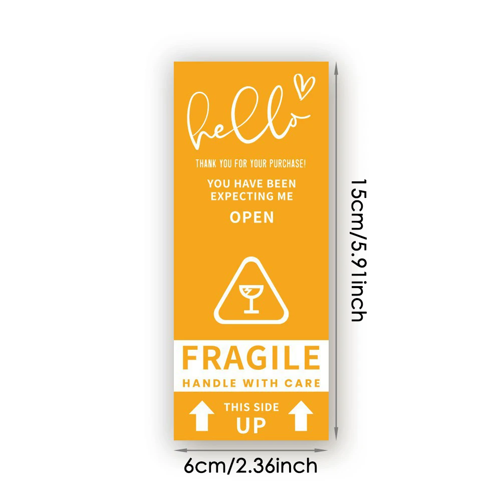 50pcs/lot Fragile Warning Label Stickers Logistics Accessories Hazard Package Sign Handle With Care Keep Express Label Adhesive